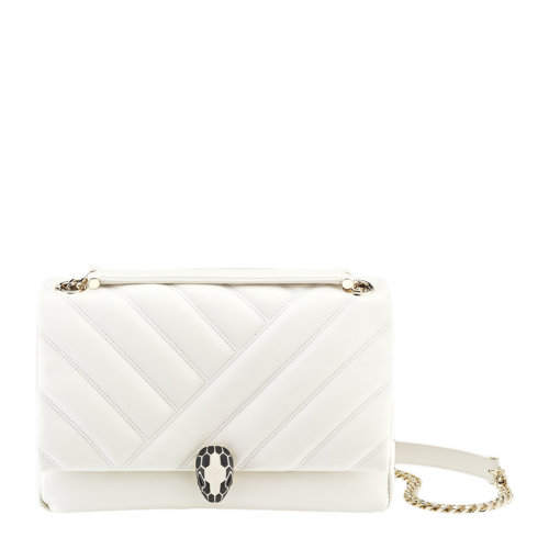 BVLGARI/寶格麗 女士小牛皮經(jīng)典款蛇頭扣裝飾時尚單肩包斜挎包