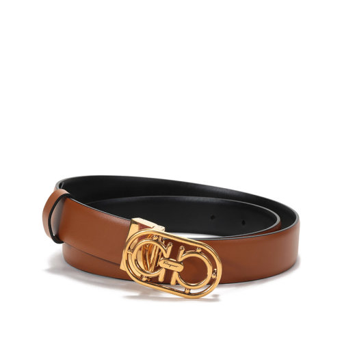 Salvatore Ferragamo/菲拉格慕 女士牛皮板扣式雙面皮帶腰帶 23B863