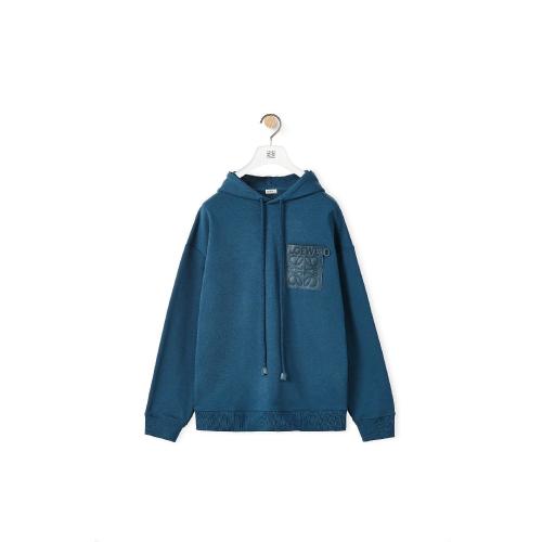  LOEWE羅意威 22年秋冬 男士 衛(wèi)衣 Anagram leather patch hoodie in cotton H526Y25X15-1200