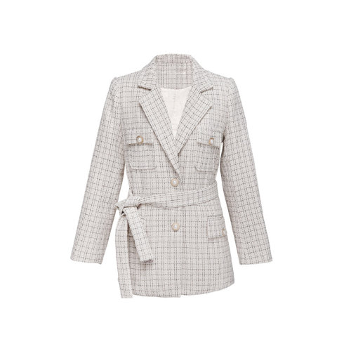 GeleiStory/GeleiStory 2022秋冬新款小香風(fēng)西裝外套女格子上衣 女士夾克