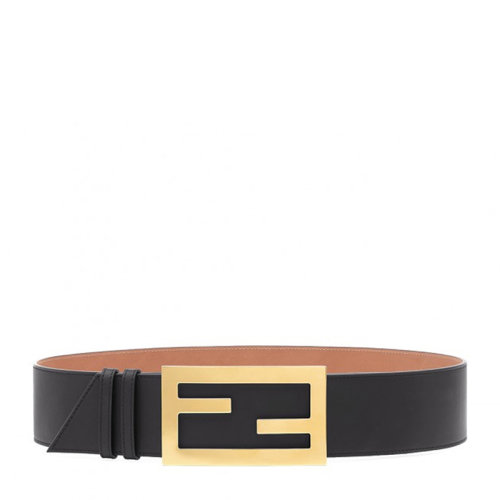 FENDI/芬迪 女士黑色皮革FF Baguette搭扣皮帶腰帶 8C0612-A5DY-F155L-075