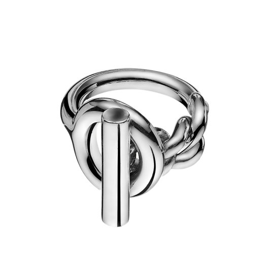 HERMES/愛馬仕 經(jīng)典Croisette系列 大號925銀船錨型狀戒指指環(huán)H104587B