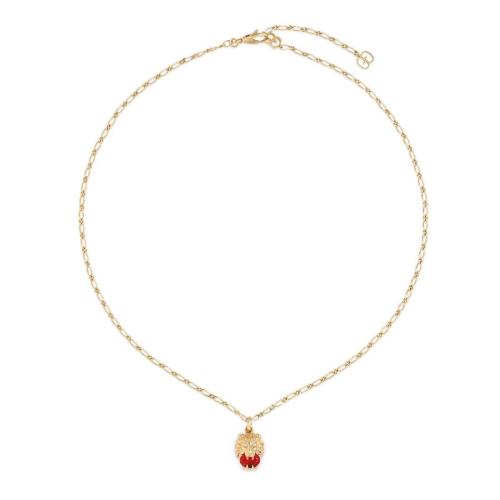  GUCCI古馳 22年秋冬 女士 黃金獅頭項(xiàng)鏈 606641 J5C30 8036