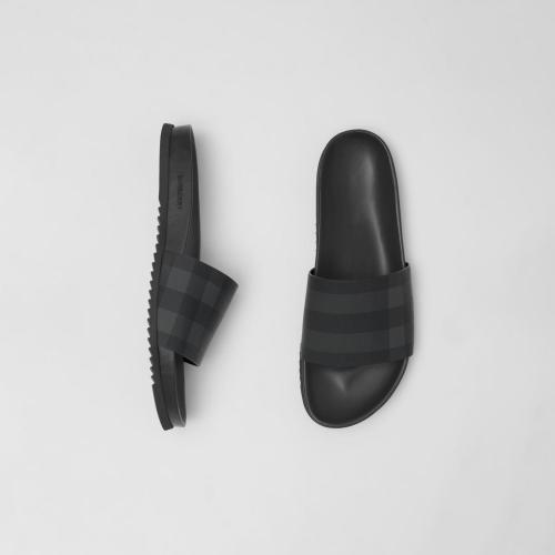  BURBERRY 22年秋冬 男士 格紋拖鞋 80553711