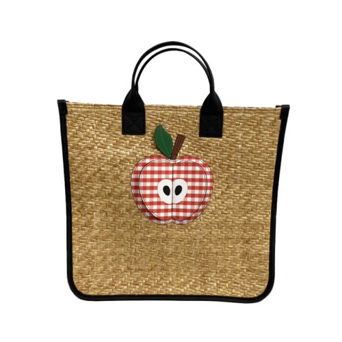 Gucci古馳  草編蘋果兒童托特包