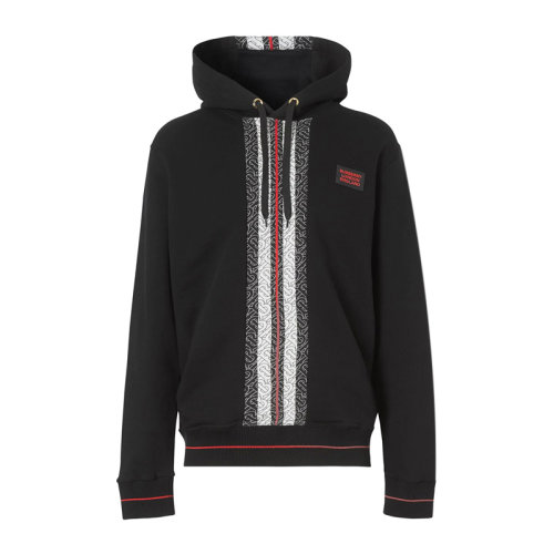 Burberry 博柏利 男裝 服飾 巴寶莉 黑色條紋經(jīng)典logo款連帽衛(wèi)衣 男衛(wèi)衣