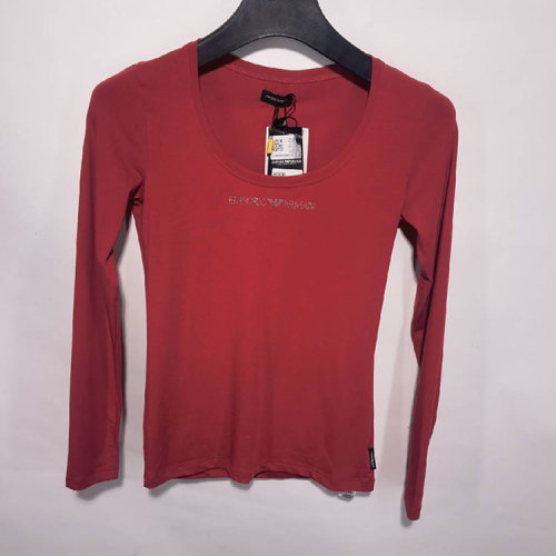 Emporio Armani/安普里奧阿瑪尼 紅色女士長袖T恤