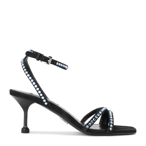 PRADA/普拉達 黑色 女士仿水晶裝飾高跟涼鞋 1X976L_3L53_F0012_F_065