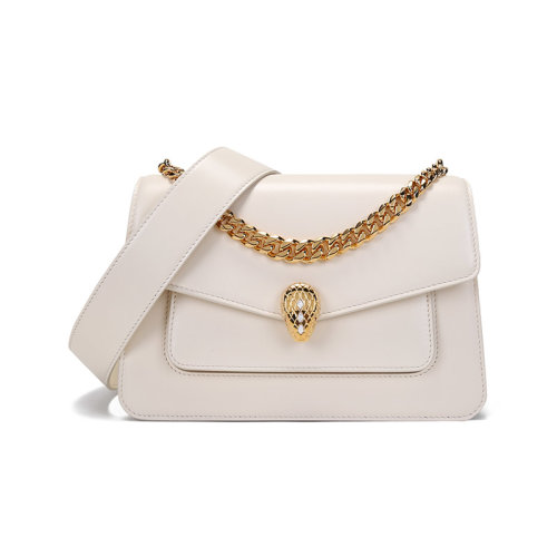 BVLGARI/寶格麗 女士SERPENTI FOREVER系列羊皮中號(hào)蛇頭扣手提單肩斜挎包 291227