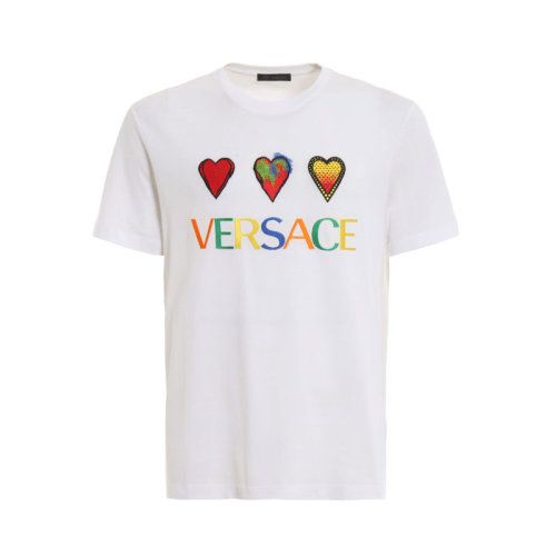 VERSACE/范思哲  男裝 時尚簡約 品牌字母LOGO 男士棉質(zhì)短袖T恤 A83585A-22458-9A001
