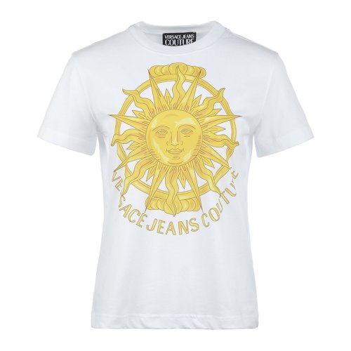  VERSACE JEANS COUTURE 女士白色棉質(zhì)短袖T恤 72HAHF10 CJ00F G03 PLFSX