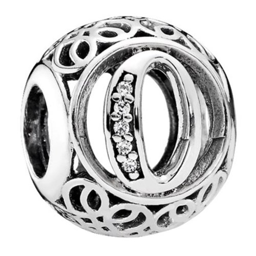 PANDORA/潘多拉 925銀復(fù)古字母鋯石串飾