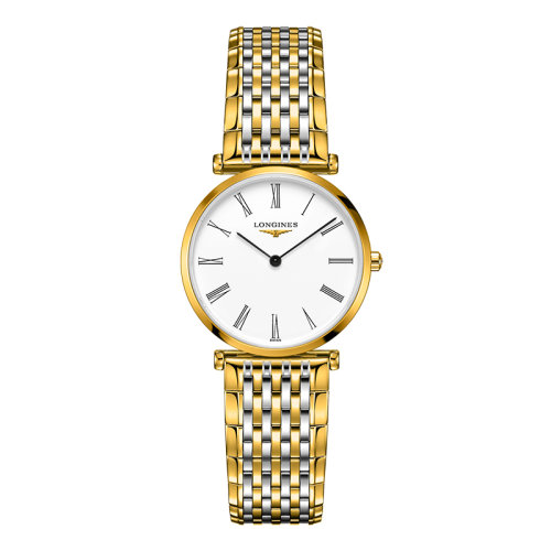 LONGINES/浪琴  嘉嵐系列 石英表白盤黃色PVD表殼金鏈男女同款表29毫米L4.512.2.11.7