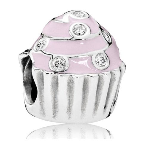 PANDORA/潘多拉 女士925銀甜蜜的紙杯蛋糕琺瑯串飾 791891EN68