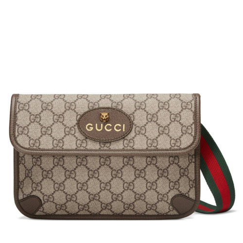 GUCCI/古馳 經(jīng)典 男女通用米色帆布虎頭腰包 4939309C2VT8745