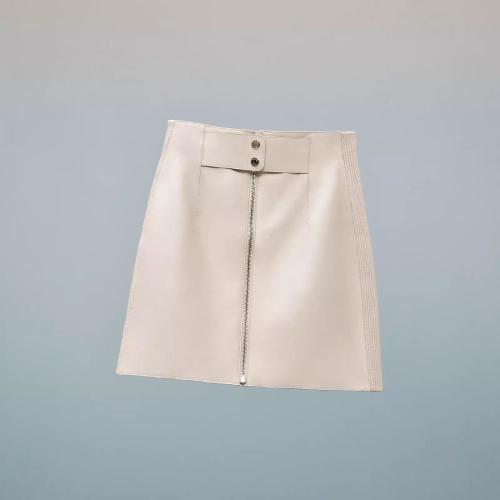  HERMES愛馬仕 22年秋冬 女士 半身裙 Mini-jupe en cuir details smockes H2H1302D4F834