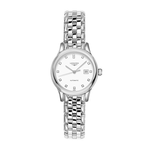 LONGINES/浪琴 軍旗系列 鉆石時標(biāo) 自動機(jī)械 女士腕表 L4.374.4.27.6