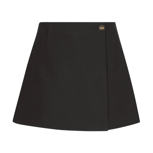 DIOR/迪奧 黑色羊毛和桑蠶絲混紡 女士裙褲121P45B1166_X9000