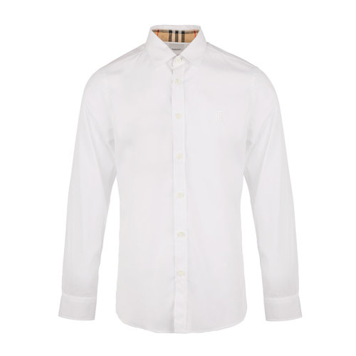 BURBERRY/博柏利修身剪裁專屬標識圖案彈力棉府綢男士長袖襯衫8032308