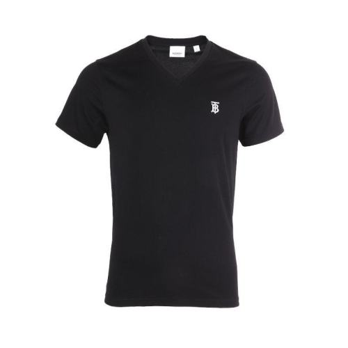  BURBERRY/博柏利 男士黑色V領(lǐng)徽標(biāo)T恤 80172551