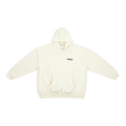 Balenciaga/巴黎世家 22年秋冬新款 女士淺米色純棉飾有刺繡政治運動圖案連帽衛(wèi)衣620947TKVI98962