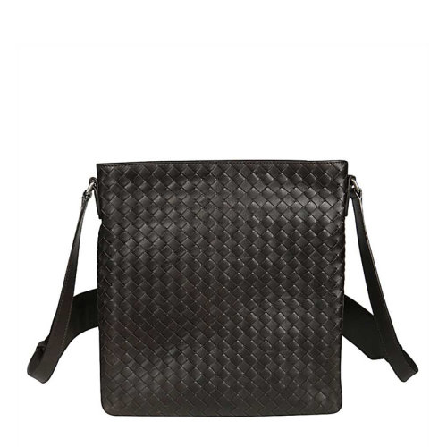 Bottega Veneta/葆蝶家   男士黑色小牛皮編織商務(wù)休閑公文包單肩包斜挎包