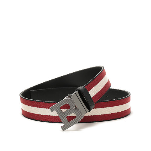 BALLY/巴利 男士織物配皮雙面皮帶腰帶 B BUCKLE 35 M T