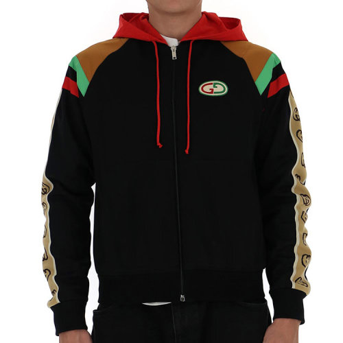 GUCCI/古馳  百搭混色 男性 logo標志  棉質(zhì) 連帽 男衛(wèi)衣 625338 XJCNQ 1082