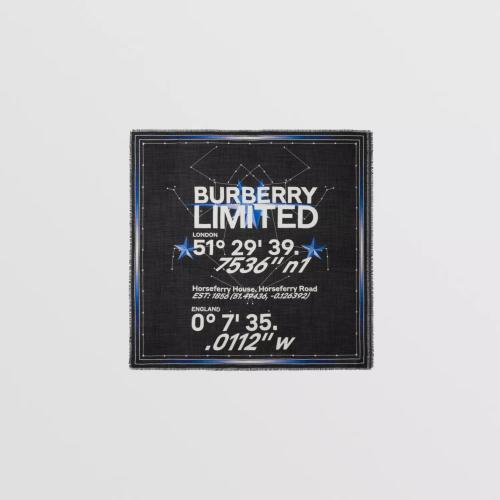  BURBERRY 22年秋冬 女士 星座印花絲毛混紡大號(hào)方巾 80598671