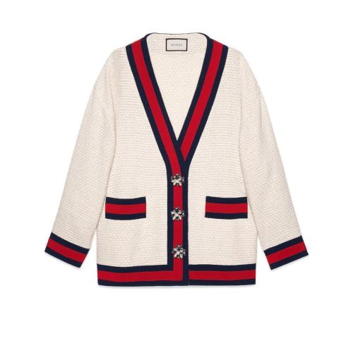  GUCCI古馳 22年秋冬 女士 超大號花呢開衫夾克 469657 ZID86 9401