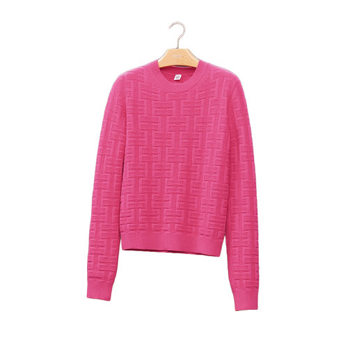 HERMES/愛(ài)馬仕 22年秋冬新款 女士綠色純羊毛經(jīng)典格紋編織圓領(lǐng)長(zhǎng)袖針織衫毛衣H2H2630DA5734