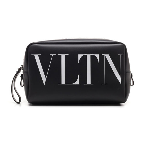 Valentino/華倫天奴  男包男士黑色皮革時尚簡約品牌字母拉鏈手拿包  UY2P0534LVN 0NO