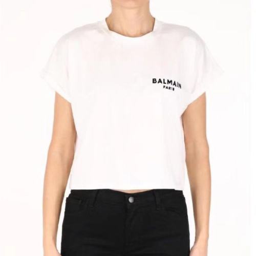 BALMAIN/巴爾曼  新款簡(jiǎn)約百搭女士短袖T恤VF11370B013 GAB
