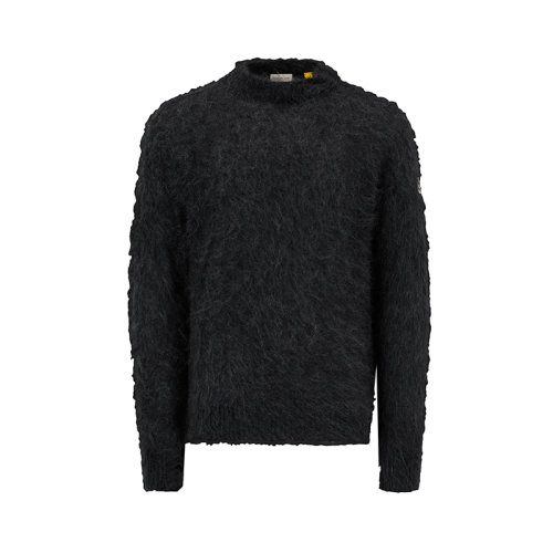 Moncler/蒙克萊 22年秋冬新款 Maya 70系列FRGMT藤原浩合作款 男士深灰混色中重型馬海毛混紡拉絨針織衫毛衣H209U9C00003M1133991