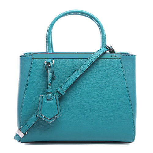 FENDI/芬迪 2JOURS系列女士綠松石色小牛皮可拆卸肩帶時(shí)尚小號(hào)手提包單肩包斜挎包女包 8BH253-D7E-F0N59