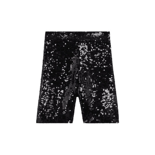 CELINE/賽琳 22年春夏新款 女士黑色棉質混紡亮片刺繡鋼圈騎行短褲2A33Y271R.38NO