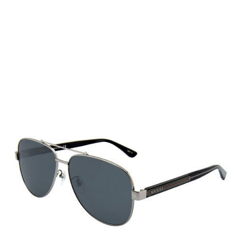 GUCCI/古馳 休閑 紳士 飛行員 蛤蟆鏡 4色可選 合金 全框 男女款 太陽鏡 標志性 織帶 鏡腿 墨鏡 眼鏡 GG0528S 63mm GUCCI 古馳