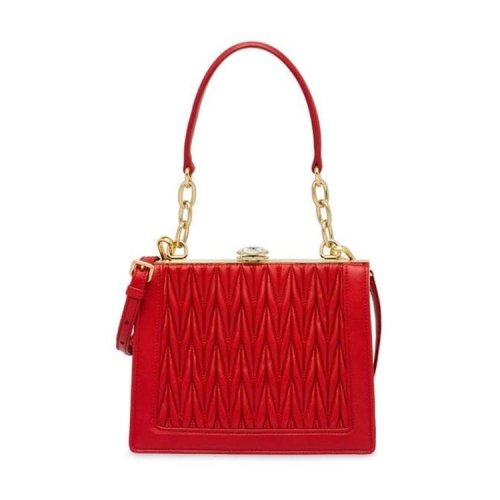 Miu Miu/繆繆  Solitaire絎縫托特包 女性 休閑 紅色 單肩包 5BK004-V-OOH#N88#F068Z