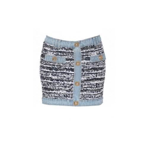 BALMAIN/巴爾曼  女裙 時尚百搭 女士拼色半身裙 TF14025K045 GAE HKY012467