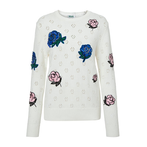 KENZO 純色 花卉圖案 時尚 女士針織衫 F952TO577 854