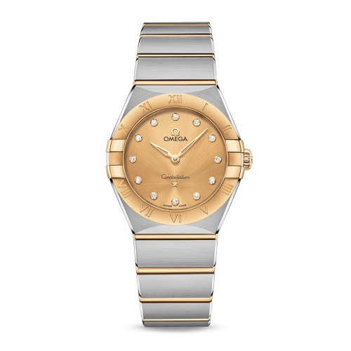 OMEGA/歐米茄 星座系列 精鋼 18K金 鉆石刻度 石英機芯 女士腕表 131.20.28.60.58.001