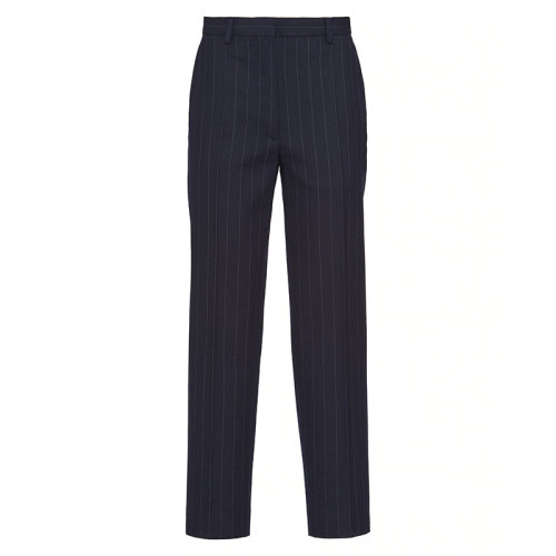 PRADA/普拉達(dá) 秋冬 女士深藍(lán)色優(yōu)雅細(xì)條紋直筒長(zhǎng)褲P289EG_1ZJ6_F0008_S_212