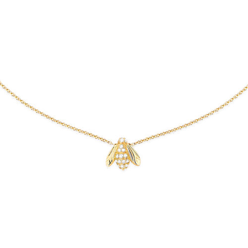 DIOR/迪奧 新款Pink DiorPréCatelan系列 18K金鑲鉆蜜蜂項鏈