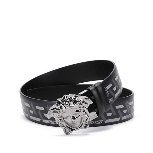 VERSACE/范思哲【22年新款】男士牛皮革美杜莎板扣式雙面皮帶腰帶La Greca印花 DCU6705 1A01755