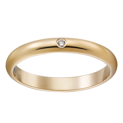 CARTIER/卡地亞 18K黃金單鉆簡約大氣1895結(jié)婚求婚訂婚對戒戒指  B4057600