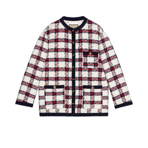  GUCCI古馳 22年秋冬 女士 格紋花呢夾克 660820 ZAGLK 9098