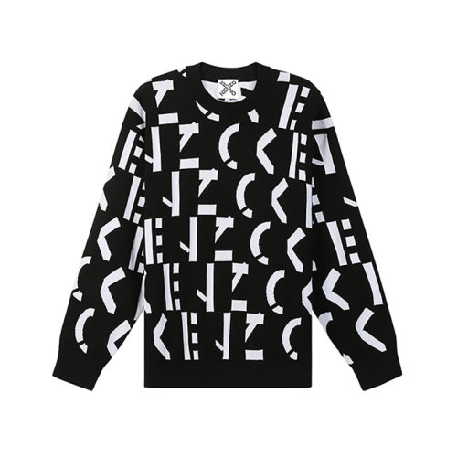 KENZO/高田賢三【22春夏新款】男士KENZO SPORT系列棉/混紡超大剪裁圓領長袖針織衫毛衣大號字母組合圖案 5PU688 3SD