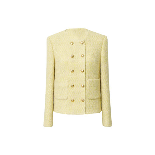 GeleiStory/GeleiStory  秋季新款小香風(fēng)短外套氣質(zhì)名媛修身雙排扣定制羊毛女士夾克