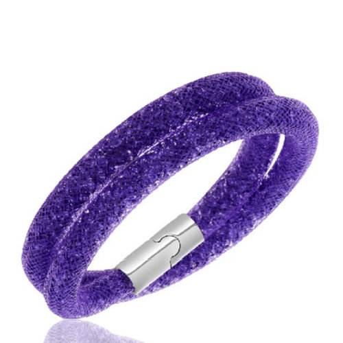 Swarovski/施華洛世奇 女士仿水晶尼龍漁網(wǎng)管內(nèi)綴小巧精致雙圈手鏈 5184791