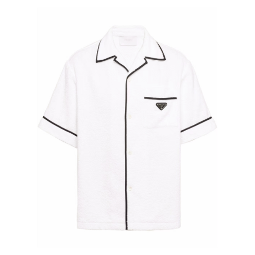 PRADA/普拉達 男士毛巾棉半袖襯衣 SC5591ZR3